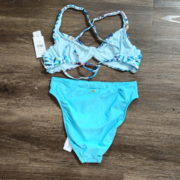 PilyQ Blue Bikini Swimsuit Set NWT sz M - Picture 6 of 13